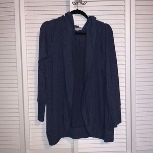 Grayson Threads Heather Navy Hooded Cardigan